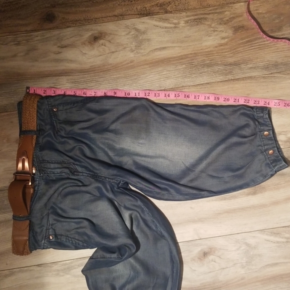 Vero moda cropped jean with belt dark wash - Picture 3 of 8